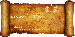 Klapper Sára névjegykártya