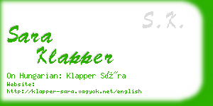 sara klapper business card